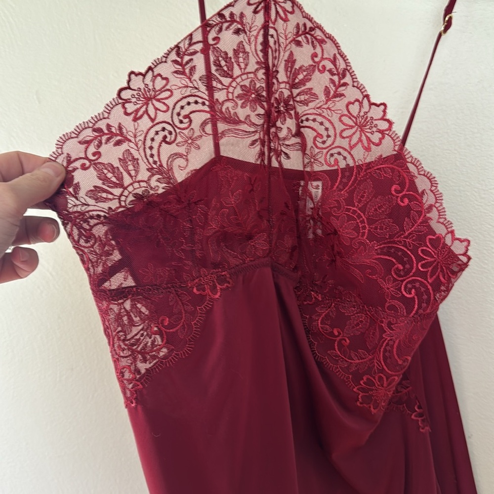 Wacoal Deep Red Lace Chemise Small - Picture 2 of 6
